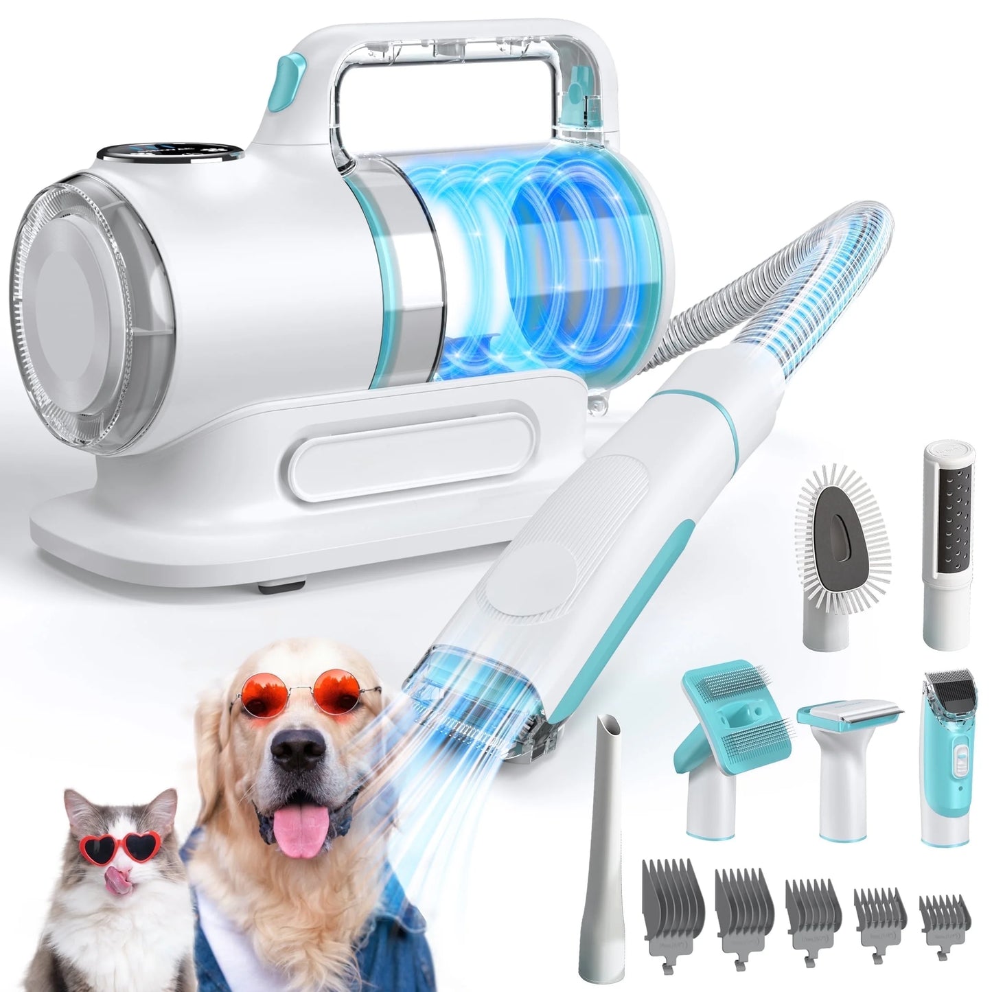 Transform Your Pet Grooming Experience with the Professional 6-In-1 Dog Grooming Vacuum Kit - Unmatched 11000PA Suction Power and 1.5L Capacity for Effortless Hair Removal and Complete Grooming Solutions