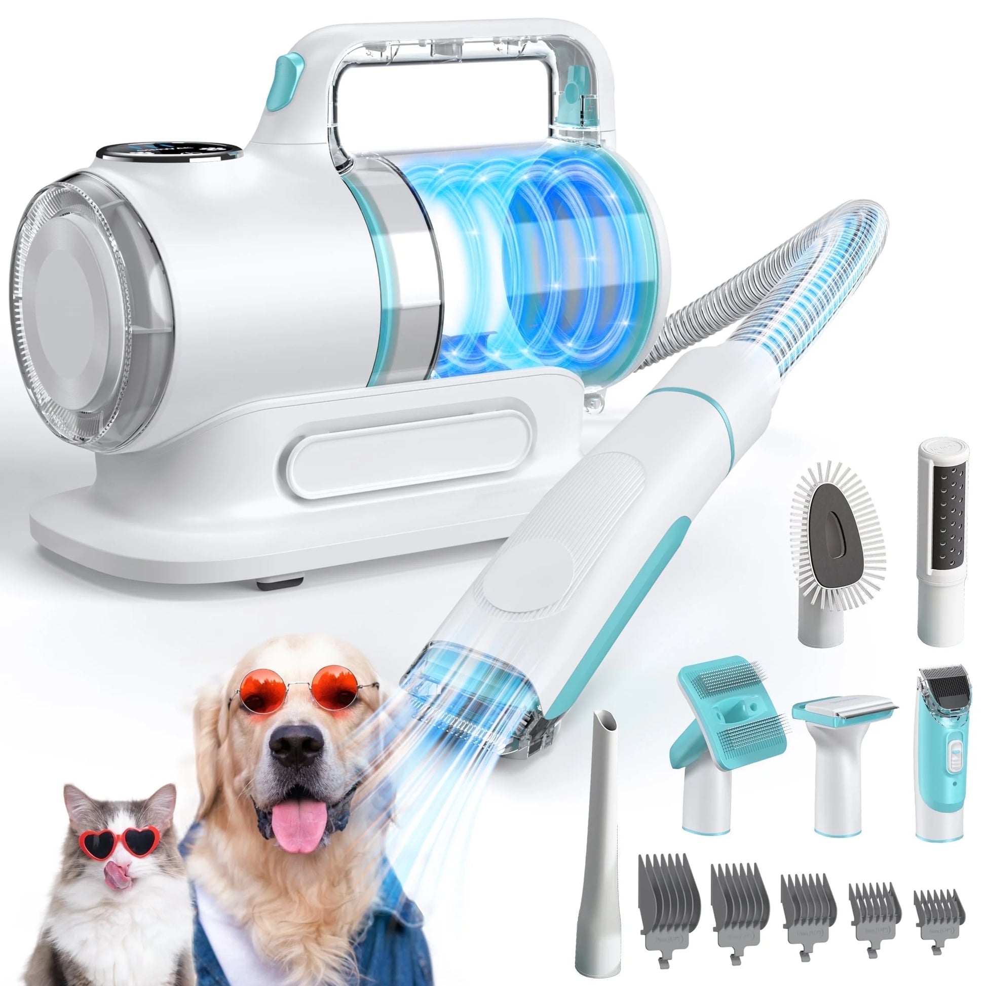 Transform Your Pet Grooming Experience with the Professional 6-In-1 Dog Grooming Vacuum Kit - Unmatched 11000PA Suction Power and 1.5L Capacity for Effortless Hair Removal and Complete Grooming Solutions